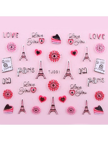 Sticker Love Argent 91